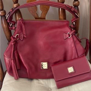 Dooney & Burke red leather purse and wallet